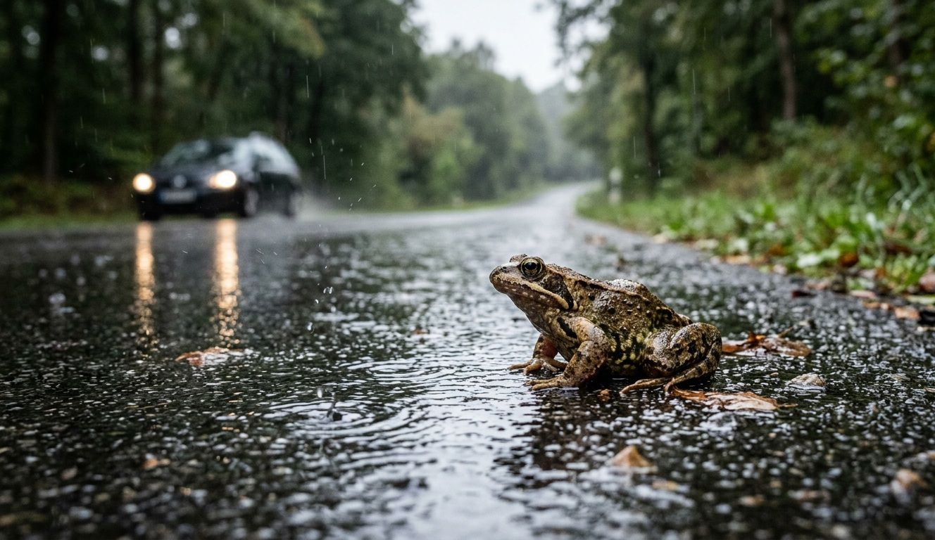 Úton mászó békával találkozni: nem hoz szerencsét!